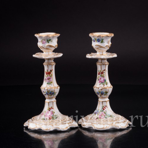 Парные фарфоровые Подсвечники, Франция, кон. 19 - нач. 20 вв.
