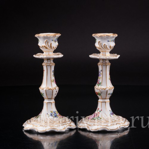Парные фарфоровые Подсвечники, Франция, кон. 19 - нач. 20 вв.