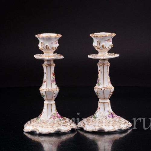 Парные фарфоровые Подсвечники, Франция, кон. 19 - нач. 20 вв.