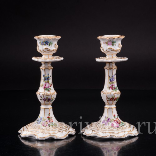 Парные фарфоровые Подсвечники, Франция, кон. 19 - нач. 20 вв.