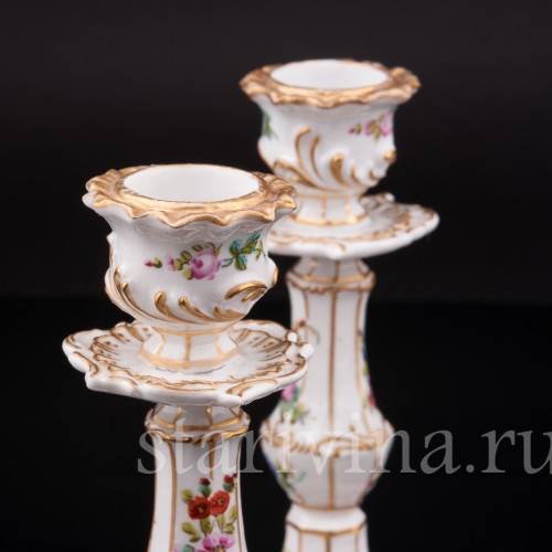 Парные фарфоровые Подсвечники, Франция, кон. 19 - нач. 20 вв.