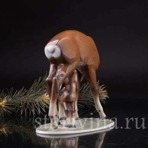 Фарфоровая композиция Олениха с оленёнком, Rosenthal, Германия, 1936 год.