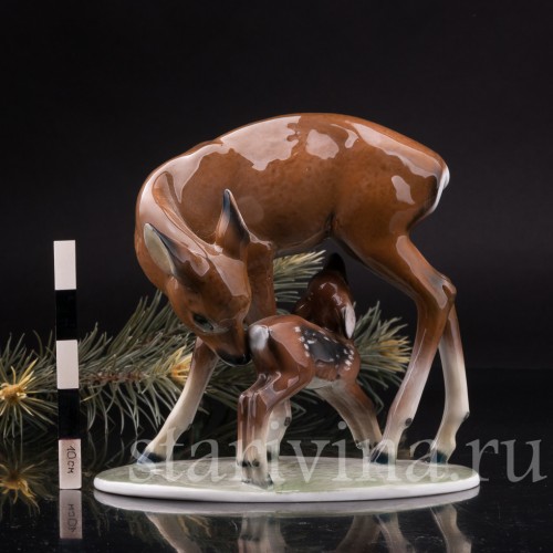 Фарфоровая композиция Олениха с оленёнком, Rosenthal, Германия, 1936 год.