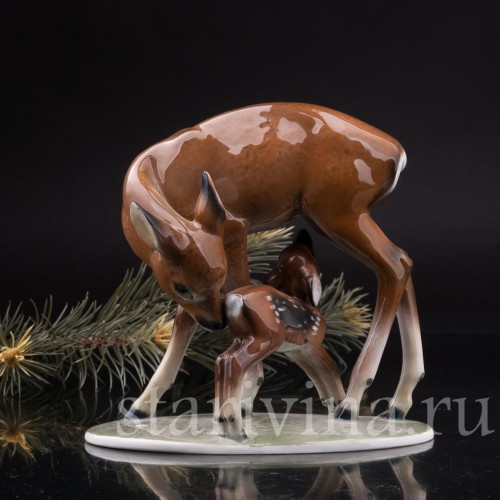 Фарфоровая композиция Олениха с оленёнком, Rosenthal, Германия, 1936 год.
