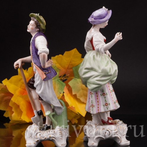 Парная фарфоровая статуэтка Пара садовников, Rudolf Kammer, Германия, вт.пол. 20 в.