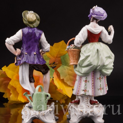 Парная фарфоровая статуэтка Пара садовников, Rudolf Kammer, Германия, вт.пол. 20 в.