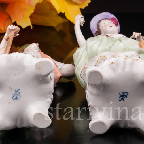 Парная фарфоровая статуэтка Пара садовников, Rudolf Kammer, Германия, вт.пол. 20 в.