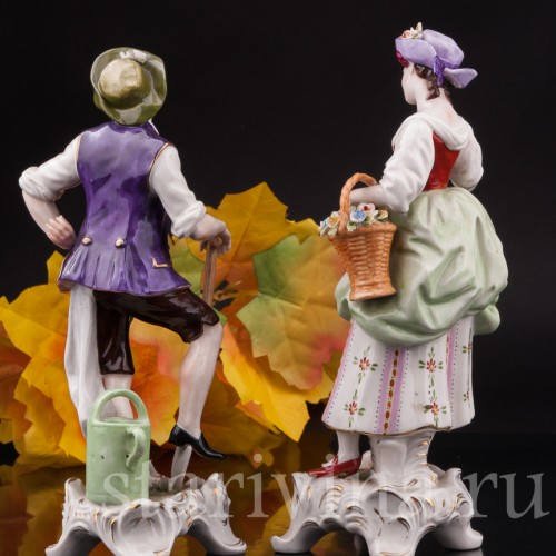 Парная фарфоровая статуэтка Пара садовников, Rudolf Kammer, Германия, вт.пол. 20 в.