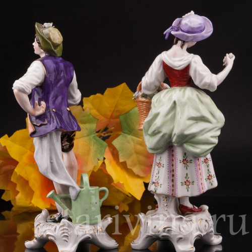 Парная фарфоровая статуэтка Пара садовников, Rudolf Kammer, Германия, вт.пол. 20 в.