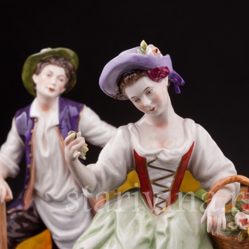 Парная фарфоровая статуэтка Пара садовников, Rudolf Kammer, Германия, вт.пол. 20 в.