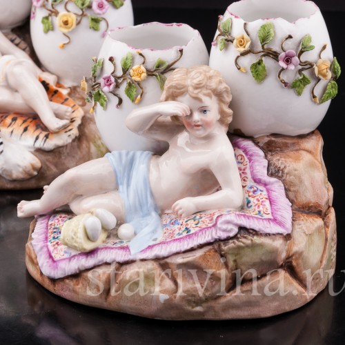 Парная фарфоровая композиция Отдыхающие путти, Ernst Bohne Sohne, Германия, кон. 19 - нач. 20 вв.