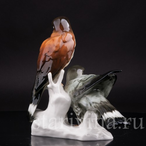 Статуэтка птиц из фарфора Два сокола, Karl Ens, Германия, 1920-30 гг.
