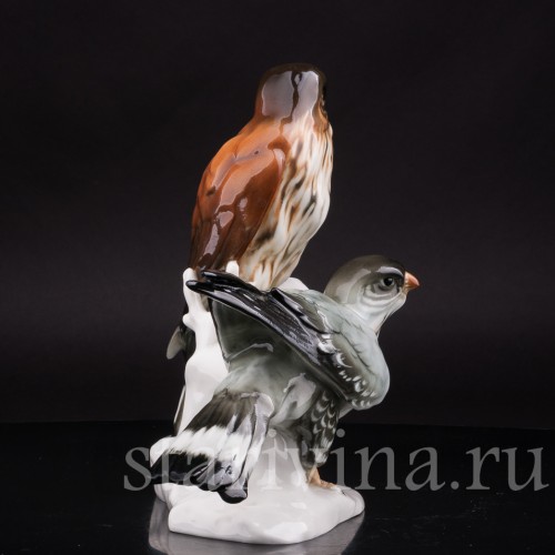 Статуэтка птиц из фарфора Два сокола, Karl Ens, Германия, 1920-30 гг.