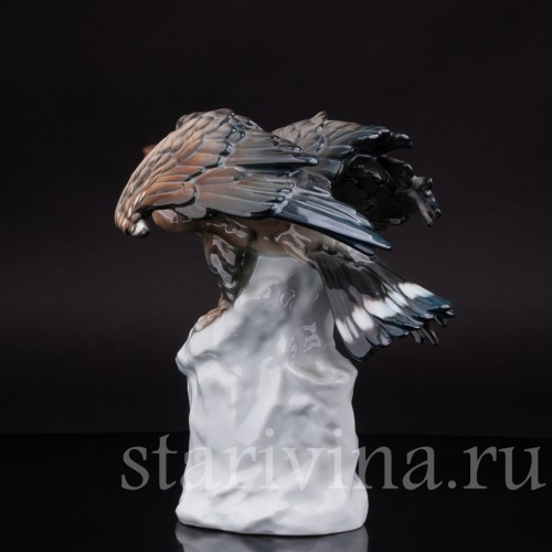 Фарфоровая статуэтка птицы Орел на скале, Karl Ens, Германия, 1920-30 гг.