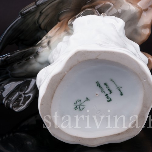 Фарфоровая статуэтка птицы Орел на скале, Karl Ens, Германия, 1920-30 гг.