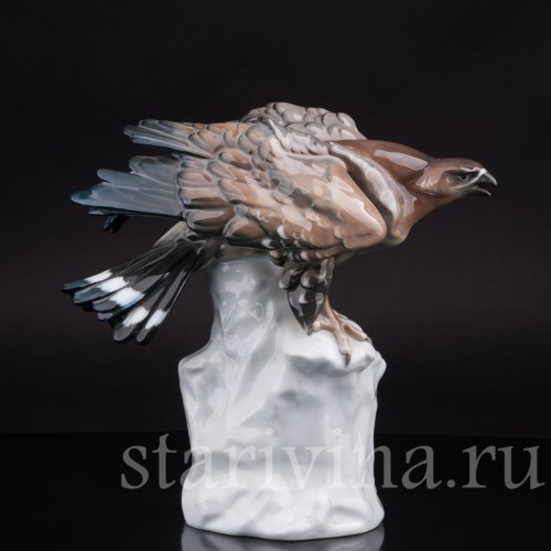 Фарфоровая статуэтка птицы Орел на скале, Karl Ens, Германия, 1920-30 гг.