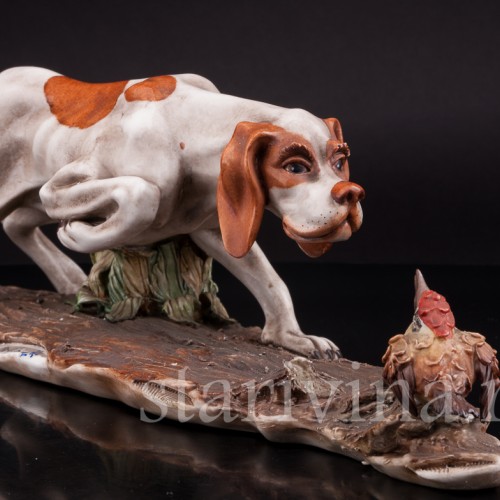 Охотничья собака и птица, Capodimonte, Италия, вт. пол. 20 в