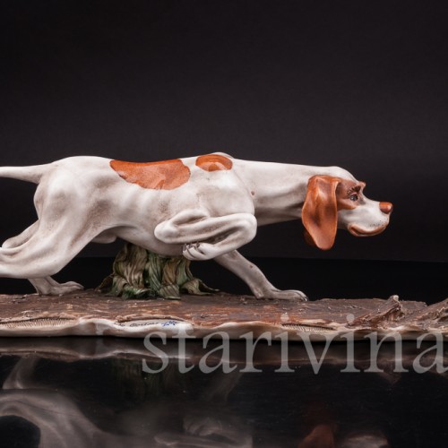 Охотничья собака и птица, Capodimonte, Италия, вт. пол. 20 в