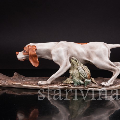 Охотничья собака и птица, Capodimonte, Италия, вт. пол. 20 в