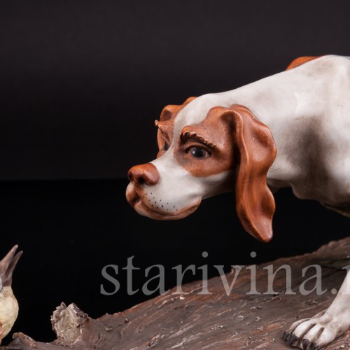 Охотничья собака и птица, Capodimonte, Италия, вт. пол. 20 в