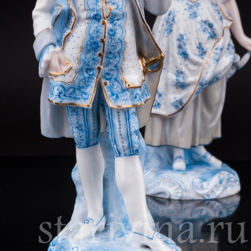 Статуэтки из фарфора Пара в голубом, Vion Baury, Франция, кон. 19 в.