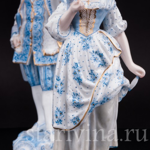Статуэтки из фарфора Пара в голубом, Vion Baury, Франция, кон. 19 в.