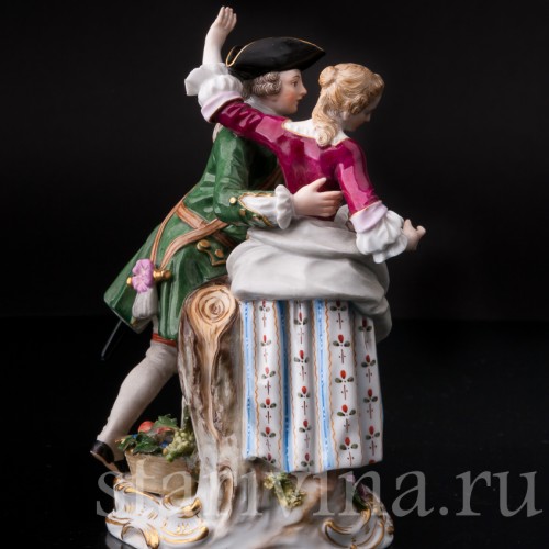 Парная фарфоровая статуэтка Охотник и цветочница, Meissen, Германия, сер. 19 - нач. 20 вв.