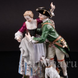 Парная фарфоровая статуэтка Охотник и цветочница, Meissen, Германия, сер. 19 - нач. 20 вв.