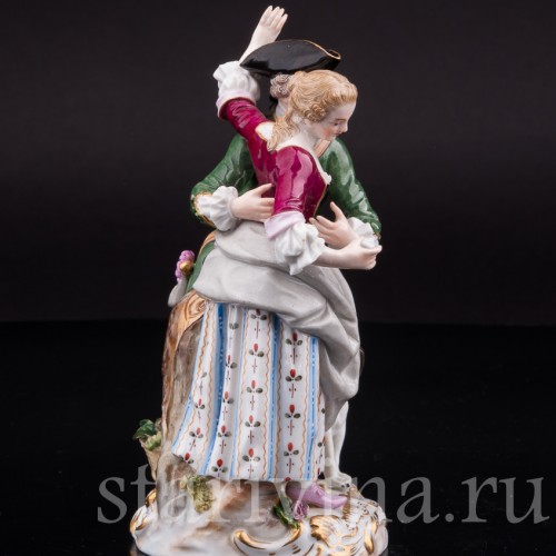 Парная фарфоровая статуэтка Охотник и цветочница, Meissen, Германия, сер. 19 - нач. 20 вв.