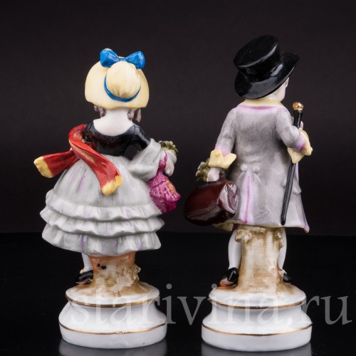 Парная фигурка из фарфора "На именины!", E. A. Muller, Германия, кон. 19 - нач. 20 вв.