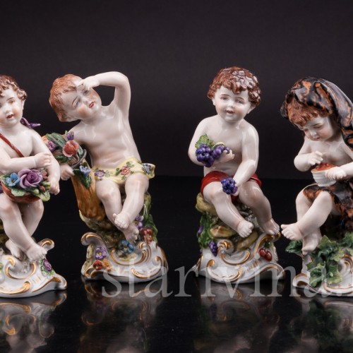 Фарфоровые статуэтки Времена года, Дрезден, Германия, нач. 20 в.