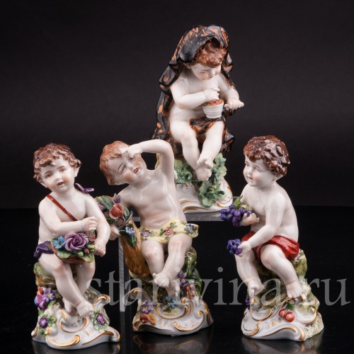 Фарфоровые статуэтки Времена года, Дрезден, Германия, нач. 20 в.