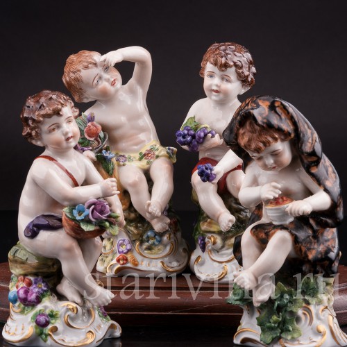 Фарфоровые статуэтки Времена года, Дрезден, Германия, нач. 20 в.