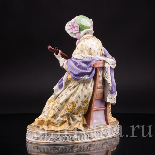 Статуэтка из фарфора Дама с лютней, Carl Thieme, Германия, нач. 20 века.