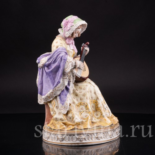 Статуэтка из фарфора Дама с лютней, Carl Thieme, Германия, нач. 20 века.