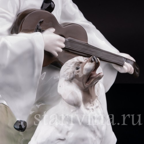 Большая фарфоровая композиция Пьеро с пуделем, Rosenthal, Германия, 1920 гг.