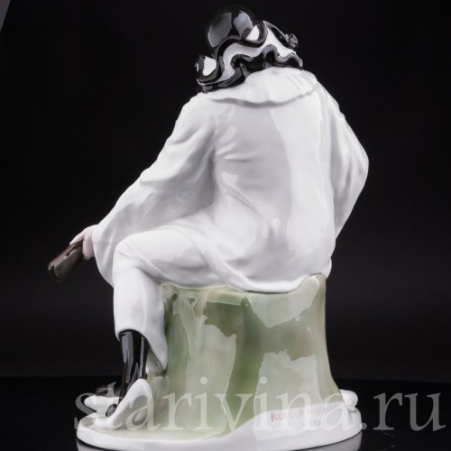 Большая фарфоровая композиция Пьеро с пуделем, Rosenthal, Германия, 1920 гг.