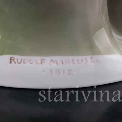 Большая фарфоровая композиция Пьеро с пуделем, Rosenthal, Германия, 1920 гг.