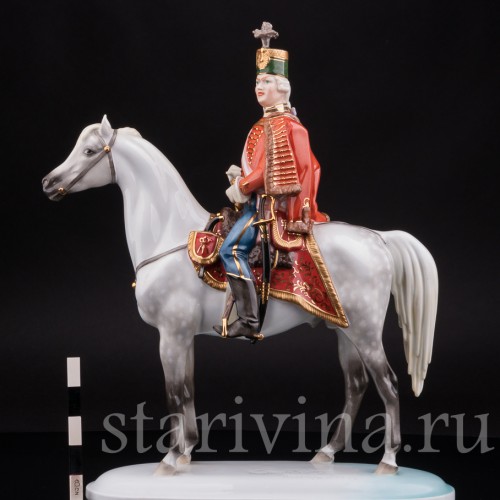  Статуэтка всадника Андраш Хадик фон Футак, Herend, Венгрия, вт. пол. 20 в.