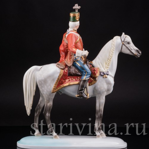  Статуэтка всадника Андраш Хадик фон Футак, Herend, Венгрия, вт. пол. 20 в.