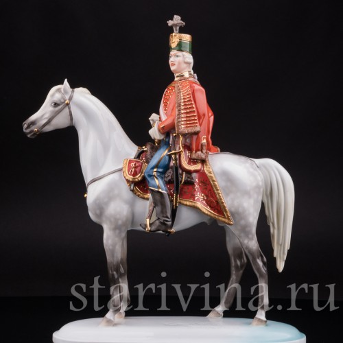  Статуэтка всадника Андраш Хадик фон Футак, Herend, Венгрия, вт. пол. 20 в.