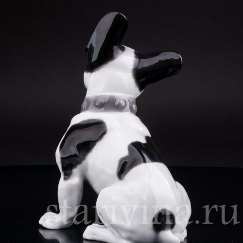 Фигурка собаки из фарфора Французский бульдог, Heubach, Германия, нач. 20 в.