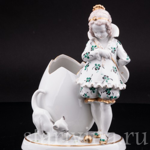 Девочка с кошкой, Hertwig & Co, Германия, 1920-30 гг