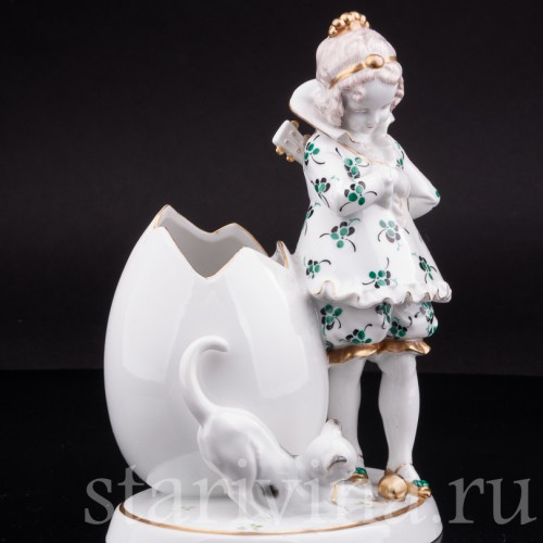 Девочка с кошкой, Hertwig & Co, Германия, 1920-30 гг