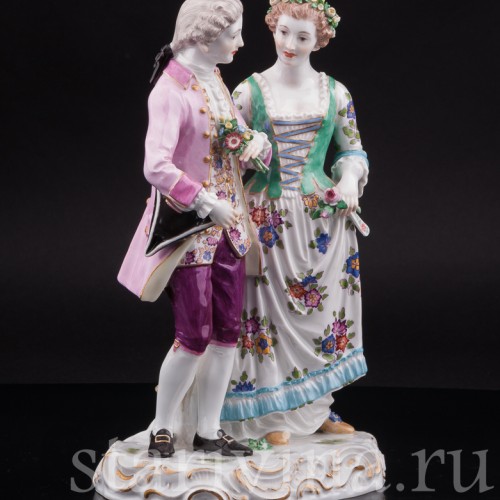 Антикварная фарфоровая статуэтка Жених и невеста, Meissen, Германия, кон. 19 - нач. 20 вв.
