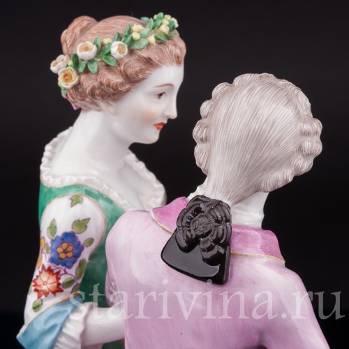 Антикварная фарфоровая статуэтка Жених и невеста, Meissen, Германия, кон. 19 - нач. 20 вв.