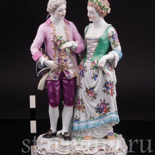 Антикварная фарфоровая статуэтка Жених и невеста, Meissen, Германия, кон. 19 - нач. 20 вв.
