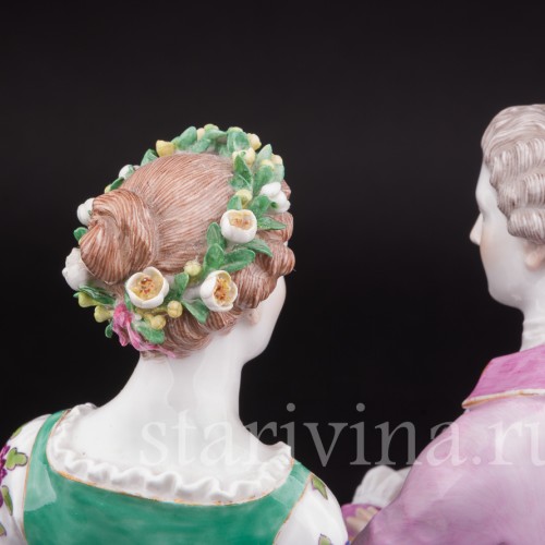 Антикварная фарфоровая статуэтка Жених и невеста, Meissen, Германия, кон. 19 - нач. 20 вв.