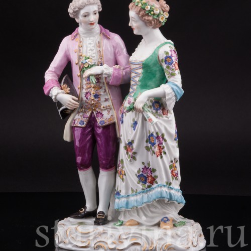 Антикварная фарфоровая статуэтка Жених и невеста, Meissen, Германия, кон. 19 - нач. 20 вв.