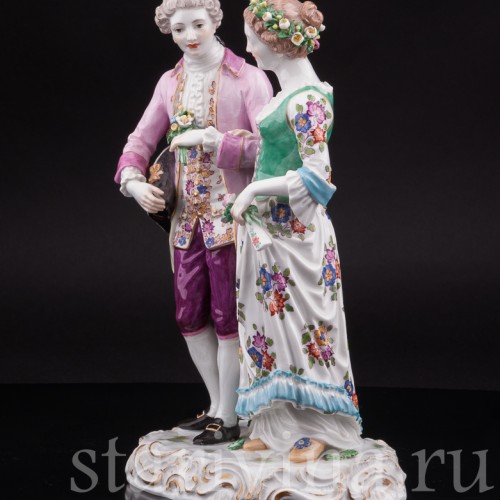 Антикварная фарфоровая статуэтка Жених и невеста, Meissen, Германия, кон. 19 - нач. 20 вв.
